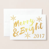 Carte photo de Noël de Joyeux et Bright Snowflakes (Devant avec enveloppe)