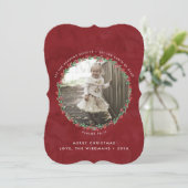 Carte photo de Noël de la couronne florale (Debout devant)