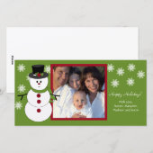 Carte photo de Noël de la famille Snowman (Devant / Derrière)