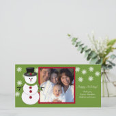 Carte photo de Noël de la famille Snowman (Debout devant)