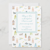 Carte photo de Noël de la Nativité Aquarelle (Dos)