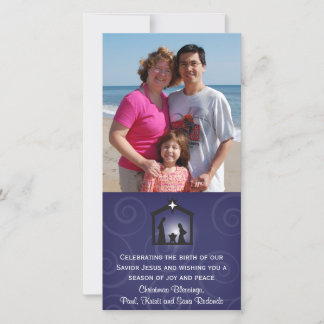 Carte photo de Noël de la Nativité de minuit