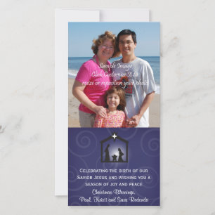 Carte photo de Noël de la Nativité de minuit