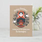 Carte photo de Noël de la poupée de nidification m (Debout devant)