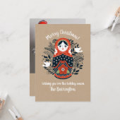 Carte photo de Noël de la poupée de nidification m (Devant/Arrière en situation)