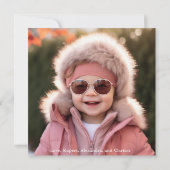 Carte photo de Noël de la vache carré Highland (Dos)