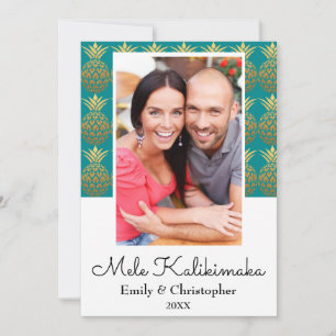 Carte photo de Noël de l'ananas Mele Kalikimaka