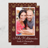 Carte photo de Noël de l'ananas Mele Kalikimaka (Devant / Derrière)