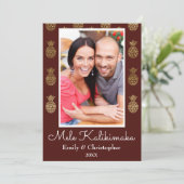 Carte photo de Noël de l'ananas Mele Kalikimaka (Debout devant)