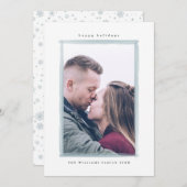 Carte photo de Noël de l'aquarelle en hiver (Devant / Derrière)