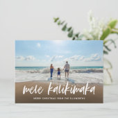 Carte photo de Noël de Mele Kalikimaka Hawaii (Debout devant)