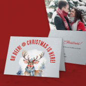 Carte photo de Noël de Noël Cute Reindeer