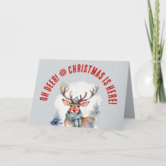 Carte photo de Noël de Noël Cute Reindeer (Devant)