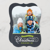 Carte photo de Noël de script de tableau noir (Devant / Derrière)