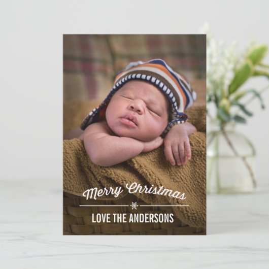 Carte photo de Noël de Snowflake Divider (Debout devant)