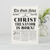 Carte photo de Noël de titre de journal (Debout devant)