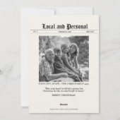 Carte photo de Noël de titre de journal (Dos)