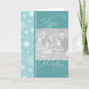 Carte photo de Noël de turquoise bonnes fêtes