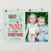 Carte photo de Noël de type adorable (Devant / Derrière)