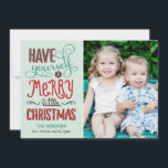 Carte photo de Noël de type adorable<br><div class="desc">Célébrez la saison avec cette carte de vacances moderne et élégante de Berry Berry Sweet. Visitez WWW.BERRYBERRYSWEET.COM pour découvrir nos collections de vacances élégantes. Couleur arrière - plan personnalisable.</div>