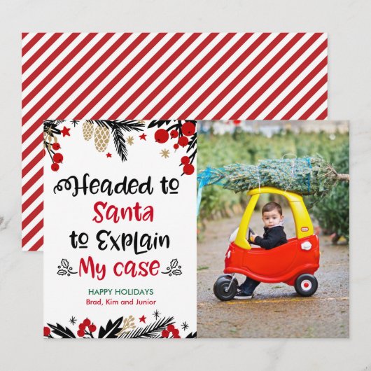 Carte photo de Noël de vacances en famille (Devant / Derrière)