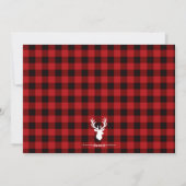 Carte photo de Noël Deer et Buffalo Plaid (Dos)