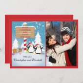 Carte photo de Noël des Pingouins (Devant / Derrière)