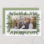 Carte photo de Noël des pins neigeux (Devant / Derrière)