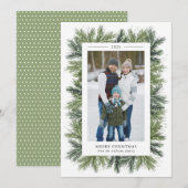 Carte photo de Noël des pins neigeux (Devant / Derrière)