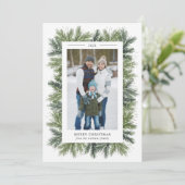 Carte photo de Noël des pins neigeux (Debout devant)