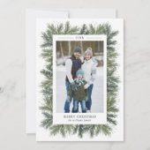 Carte photo de Noël des pins neigeux (Devant)