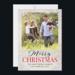 Carte photo de Noël des Snowflakes rustiques<br><div class="desc">Célébrez la saison avec cette carte de vacances moderne et élégante de Berry Berry Sweet. Des articles de correspondance et d'autres options de conception sont disponibles dans notre magasin :www.berryberrysweet.com. La couleur Arrière - plan peut être customisée en ligne pour mieux correspondre à votre photo!</div>