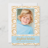 Carte Photo de Noël des tourbillons en or (Devant)