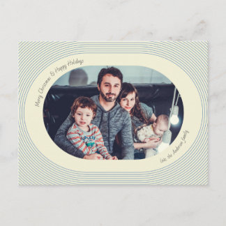 Carte photo de Noël design ludique photo ovale
