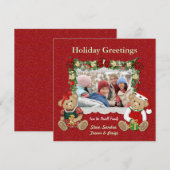 Carte photo de Noël d'ours de nounours (Devant / Derrière)