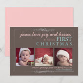 Carte photo de Noël du bébé de joie d'amour de (Devant / Derrière)