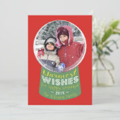 Carte photo de Noël du Globe des neiges (Debout devant)