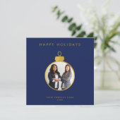 Carte photo de Noël du logo de l'entreprise (Debout devant)