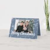 Carte photo de Noël Dusty Blue Snowflake (Devant)