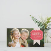 Carte photo de Noël élégante (Debout devant)