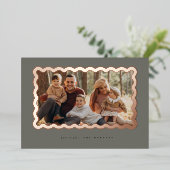 Carte photo de Noël élégante et simple Foil (Debout devant)