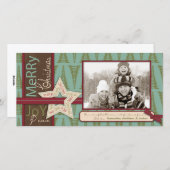 Carte photo de Noël étoile (Devant / Derrière)