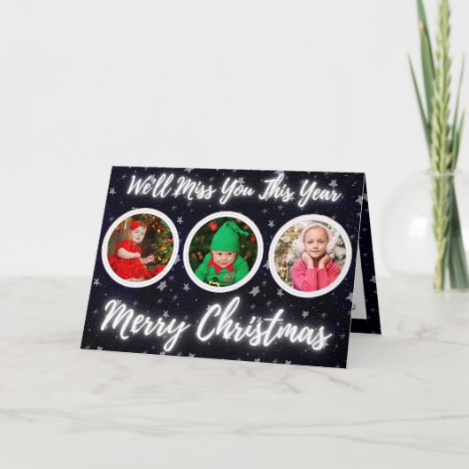 Carte Photo de Noël étoilée (Devant)