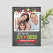 Carte photo de Noël Famille Chalkboard Cute (Debout devant)