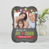 Carte photo de Noël Famille Chalkboard Cute (Debout devant)