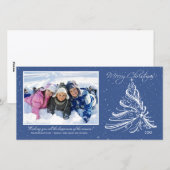 Carte photo de Noël Famille d'Arbre élégant (Devant / Derrière)