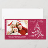 Carte photo de Noël Famille d'Arbre élégant (Devant / Derrière)