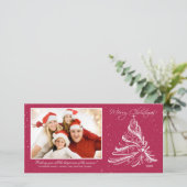 Carte photo de Noël Famille d'Arbre élégant (Debout devant)