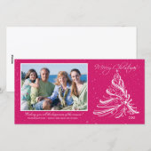 Carte photo de Noël Famille d'Arbre élégant (Devant / Derrière)