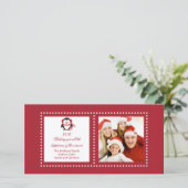 Carte photo de Noël Famille Pingouin Cute (Debout devant)
